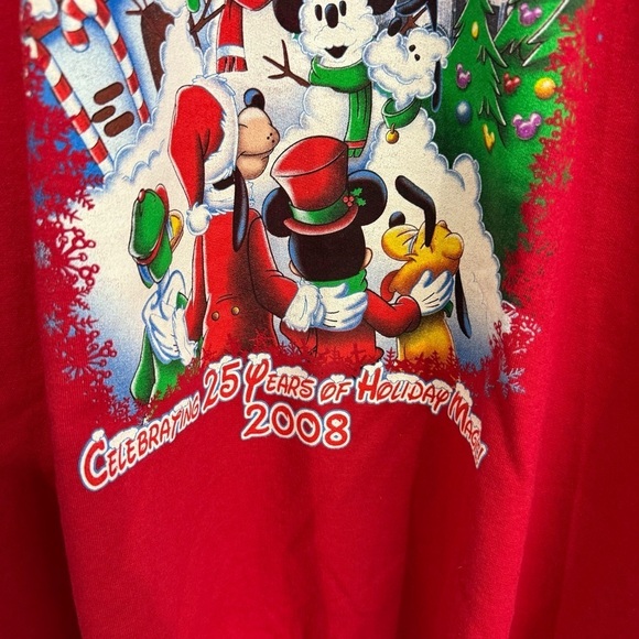 Disney Vintage  2008 2XL crewneck Christmas sweatshirt magic kingdom unisex - Picture 5 of 8